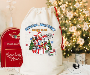 Blue Heeler Christmas Sack, Santa Sack, Christmas Decor